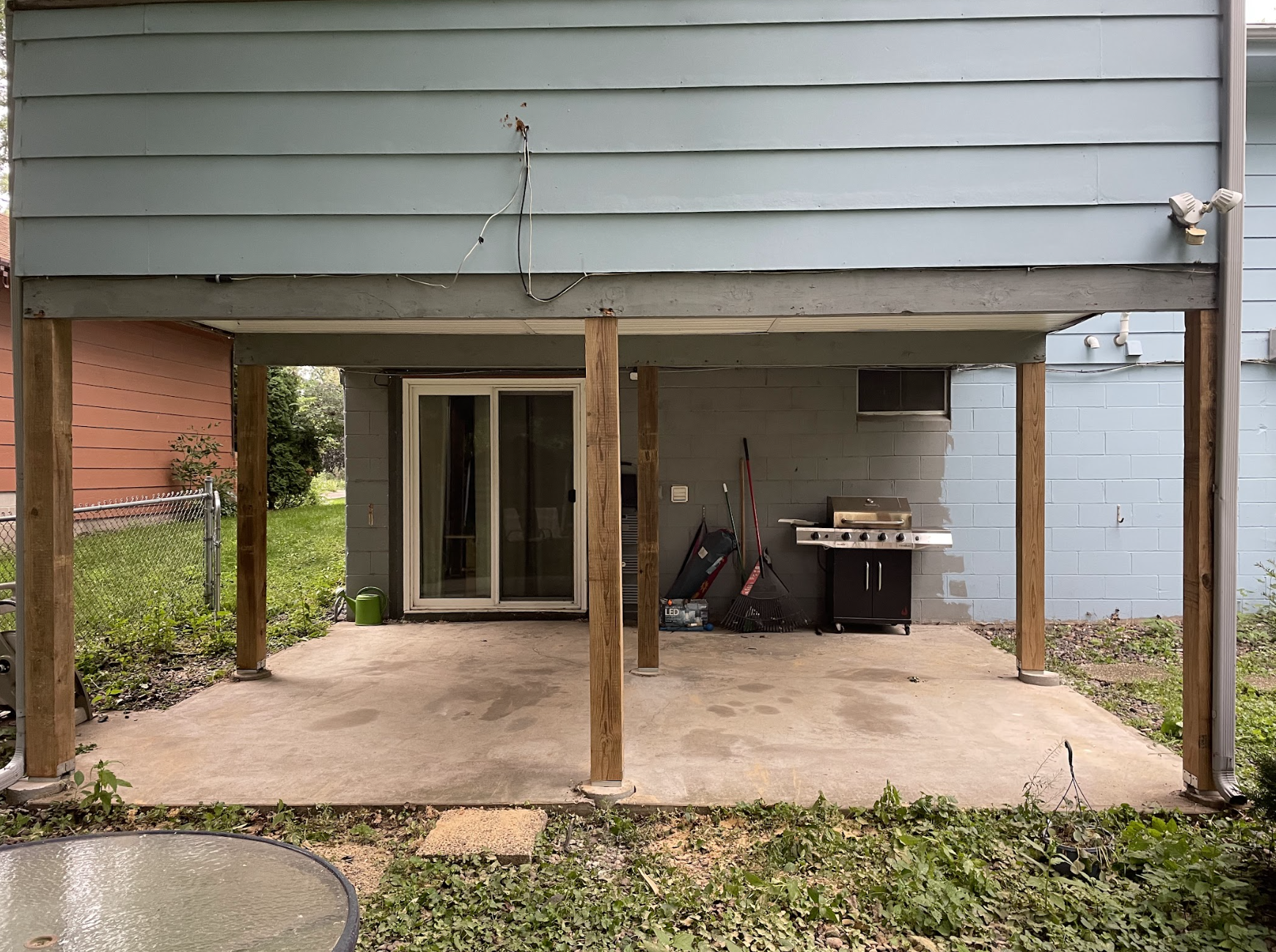 Robbinsdale MN new post under three seasons porch