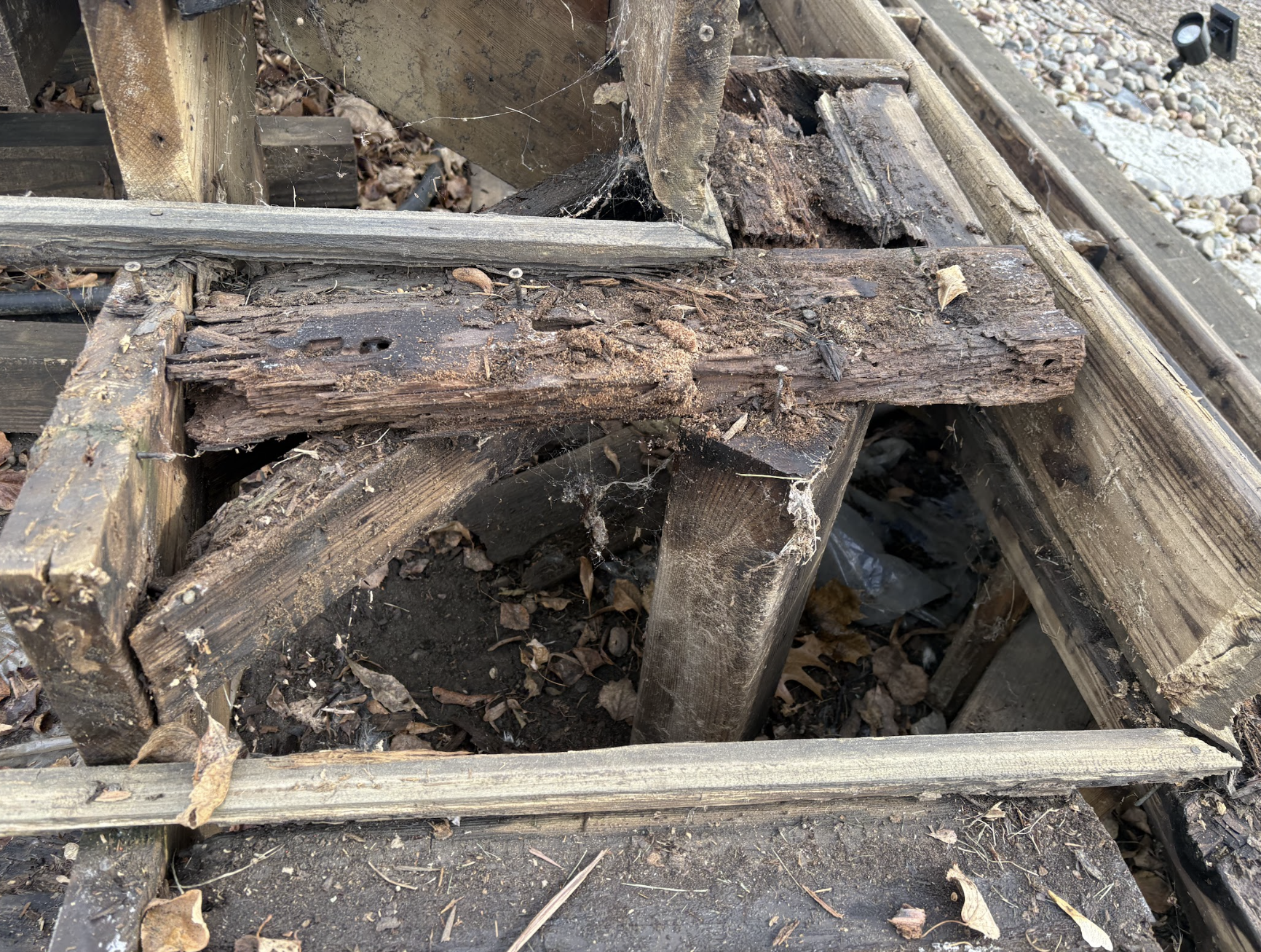 During deck stair replacement in Rosemount MN