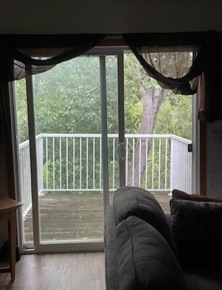 Circle Pines Minnesota, sloping deck from rotting post