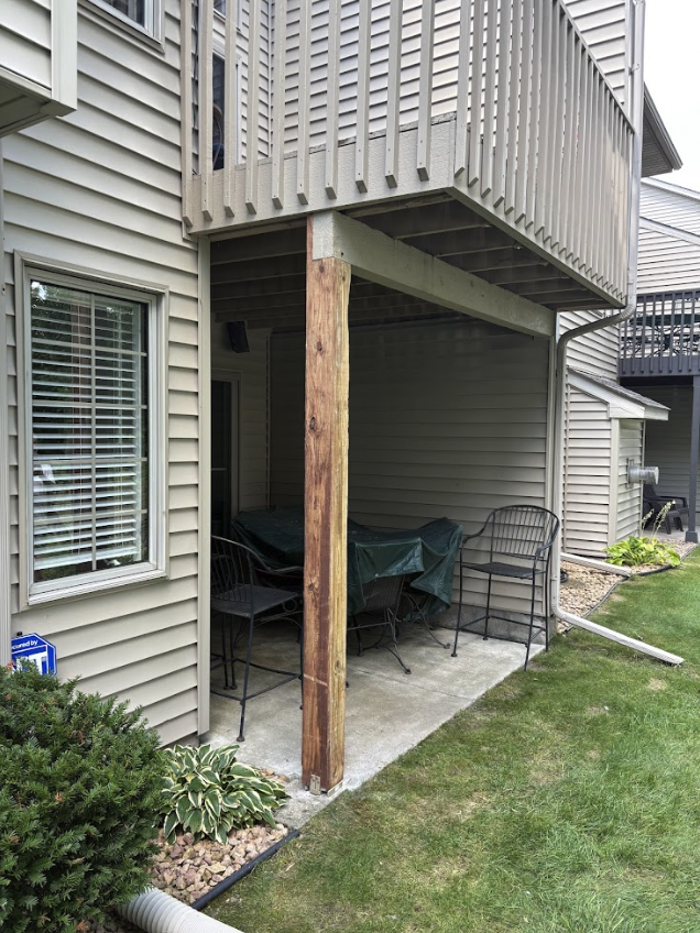 After deck post repair in Eagan, Minnesota