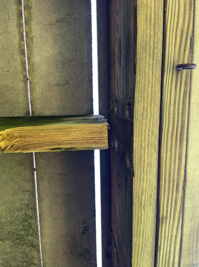 Before wooden deck joist repair in Eagan Minnesota