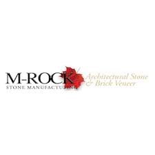 M-Rock Stone Manufacturing logo with a red leaf