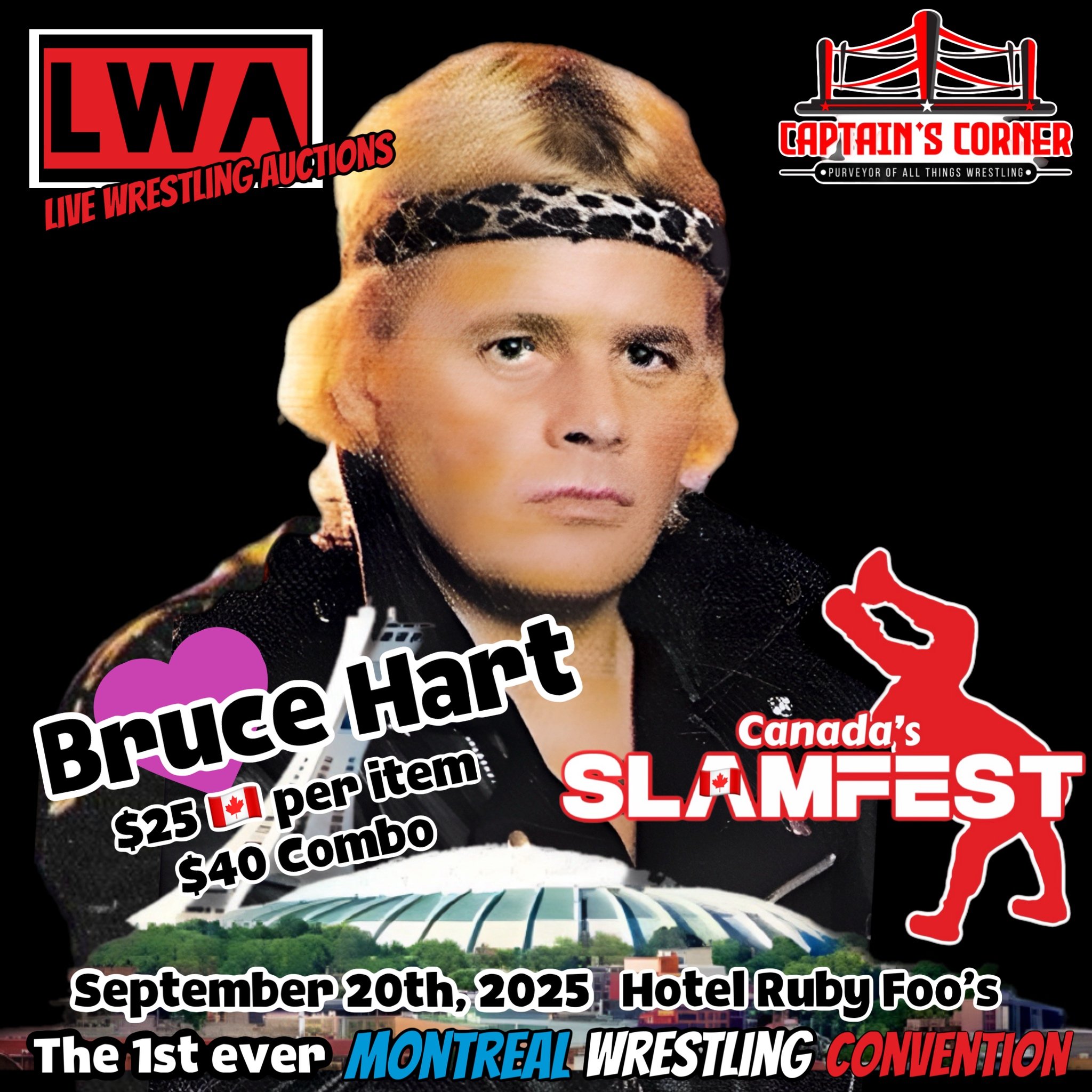 Bruce Hart $25 CAD per item / $40 CAD Combo