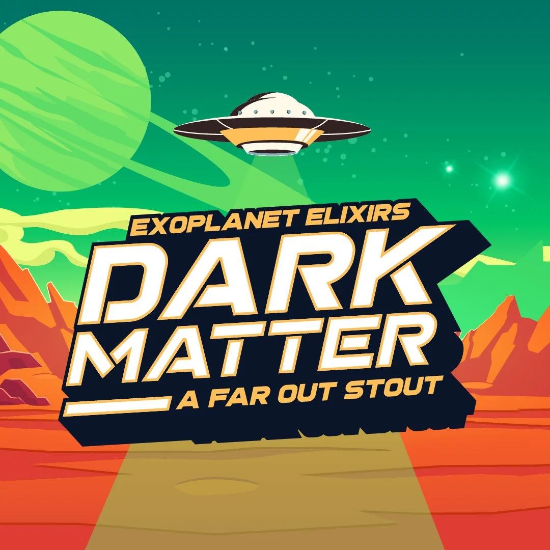 It was a rocket-fueled blast to create this Dark Matter Stout Beer label design. #rampagedesignco #embracethechaos #brandstrategy #brandidentity #advertising #illustration #packagedesign #motiongraphics #videography #extraordinargraphics #graphicdesi