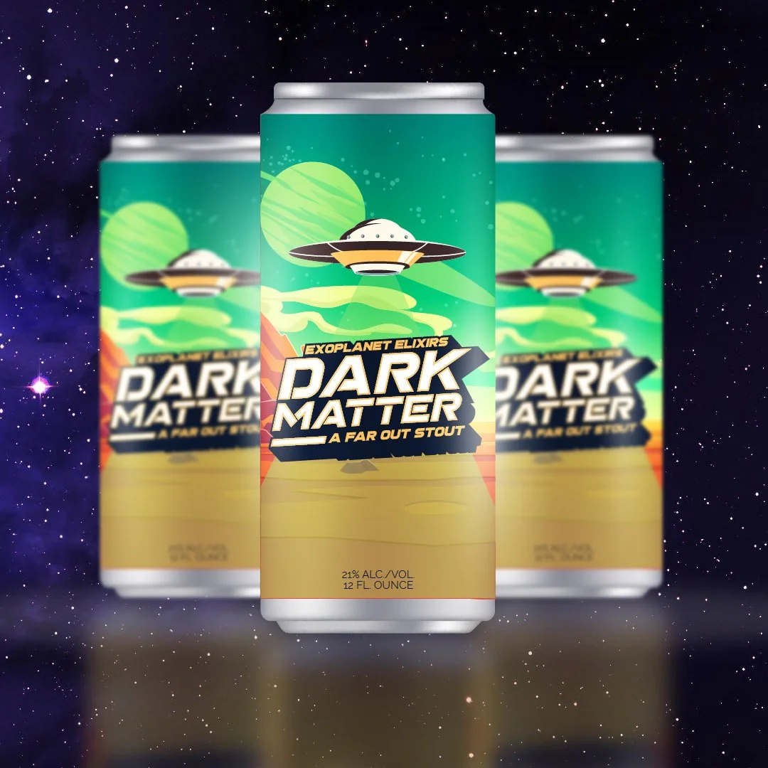 Dark Matter, a stout of galactic proportions. Label and product design. #rampagedesignco #embracethechaos #brandstrategy #brandidentity #advertising #illustration #packagedesign #motiongraphics #videography #extraordinargraphics #graphicdesign #scifi