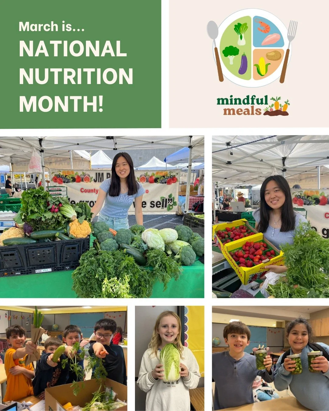 March is National Nutrition Month! 🌱💚🍽️ 

For Mindful Meals, National Nutrition Month means continuing our mission of introducing youth to climate-friendly ingredients and cooking methods that they can implement into their daily lives, along with 