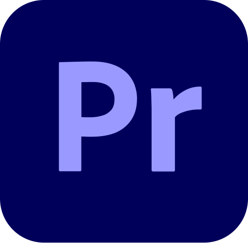 Adobe Premiere Pro logo with a dark blue background and light blue initials 'Pr' in the center.