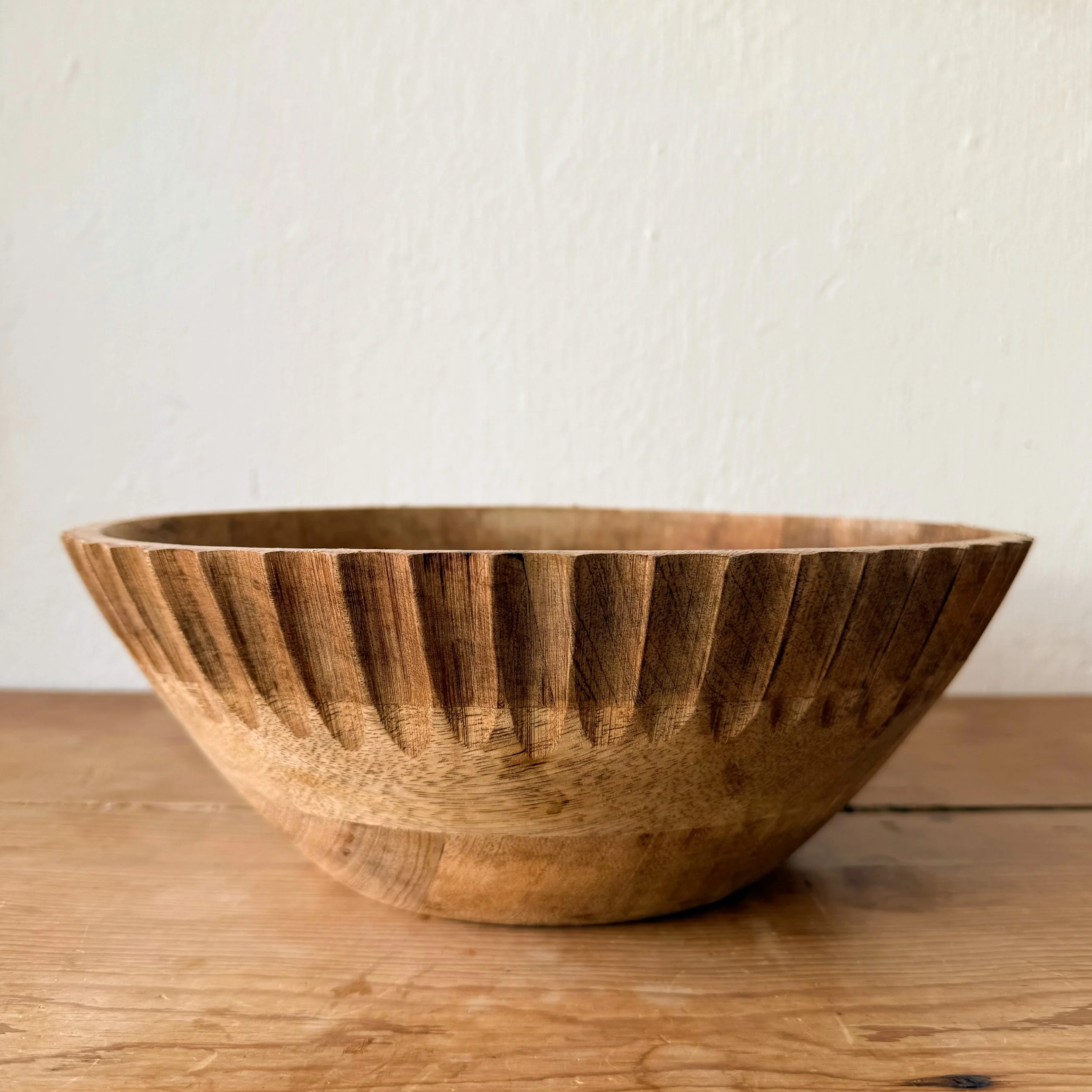 12-inch mango wood salad bowl by Sukha Space