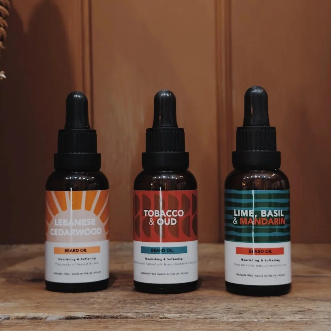 Bespoke beard oil gift box from Courage | Noble barbershop