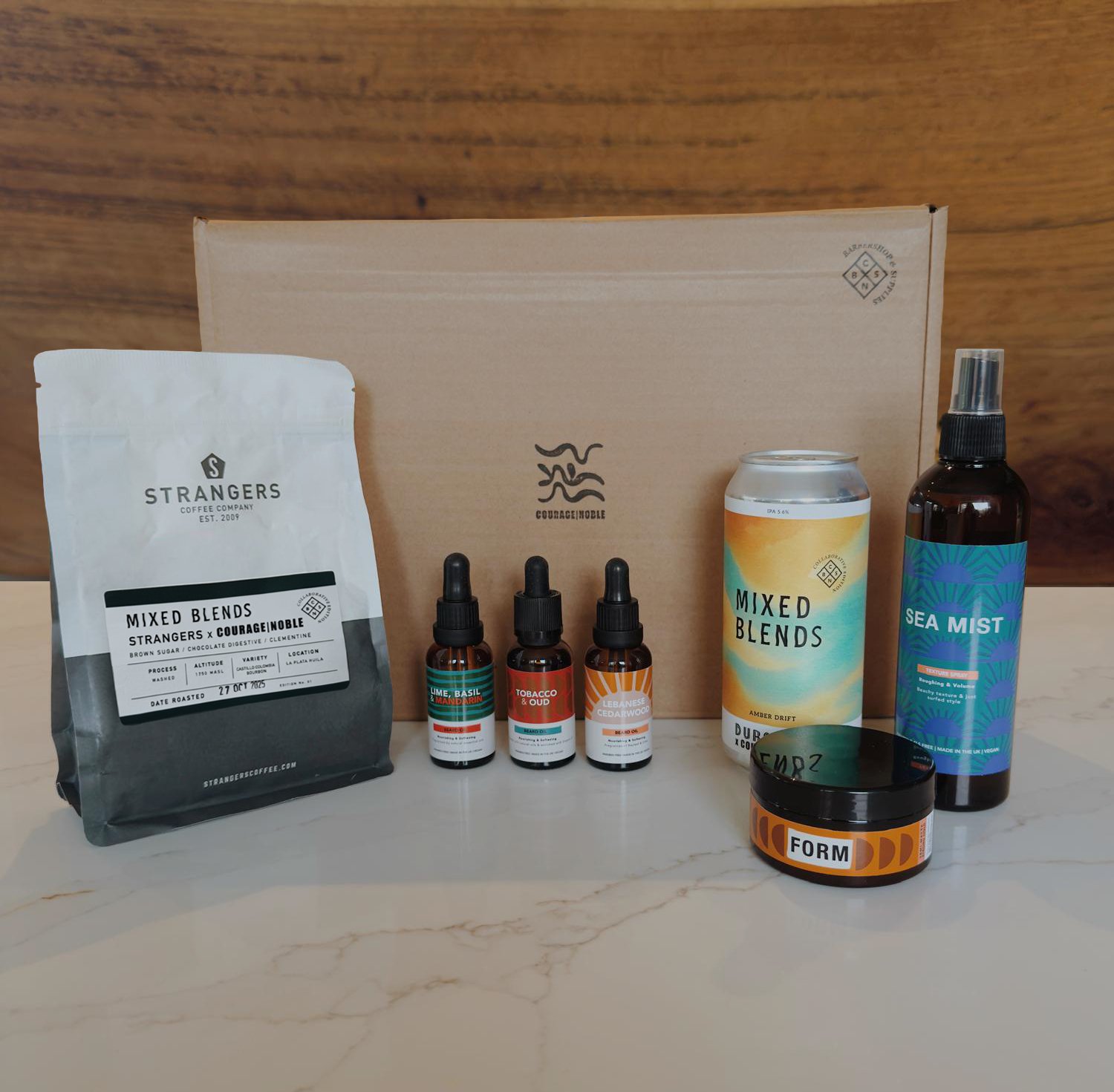 Courage | Noble — Bespoke Hair & Beard Care Gift Box | Optional Gift Voucher
