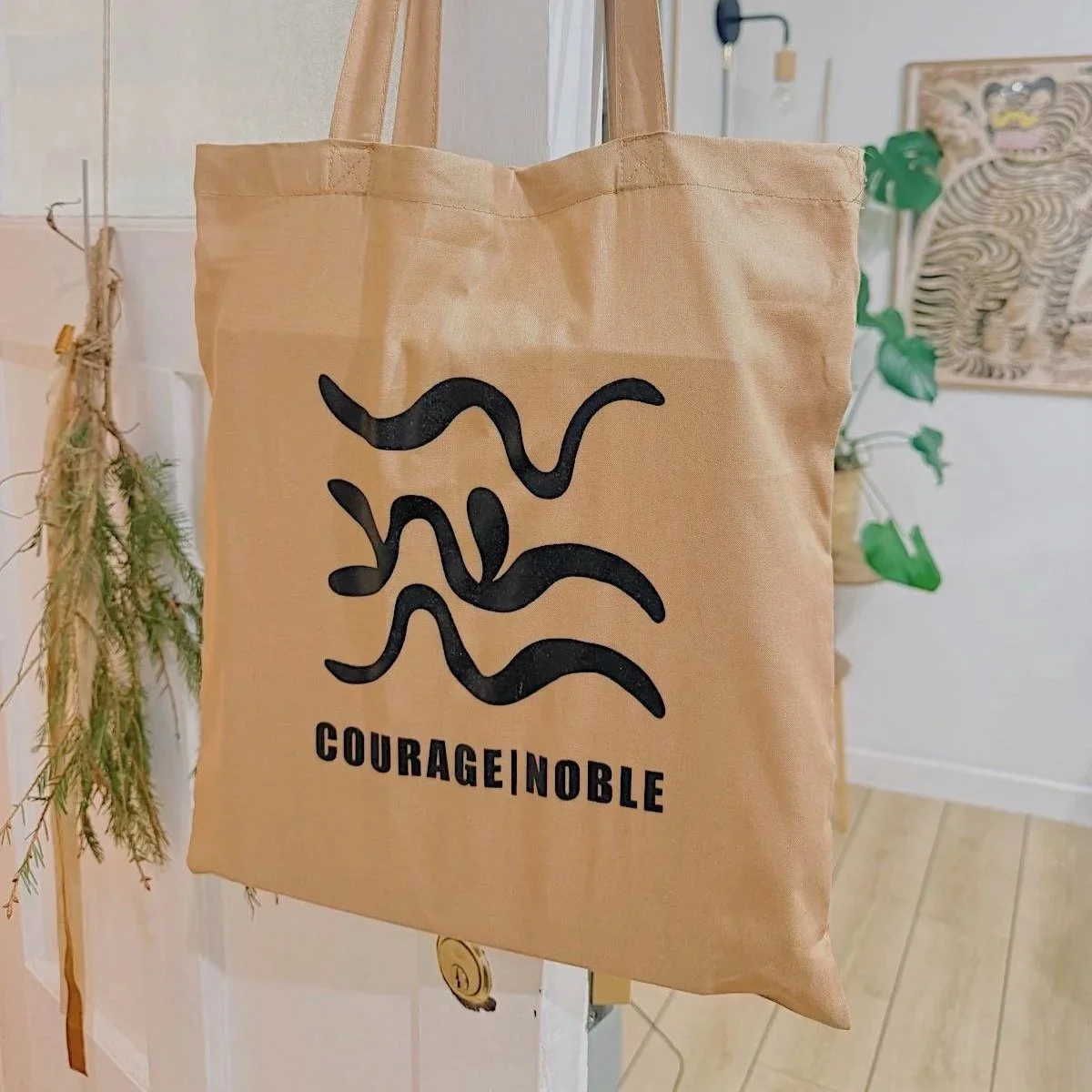 Courage | Noble cotton tote bag with logo design