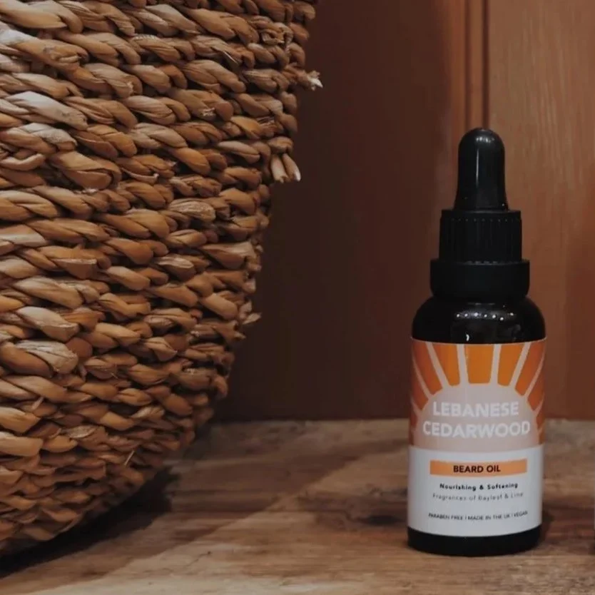 cedar wood, bayleaf & lime beard oil product from Courage | Noble barbershop