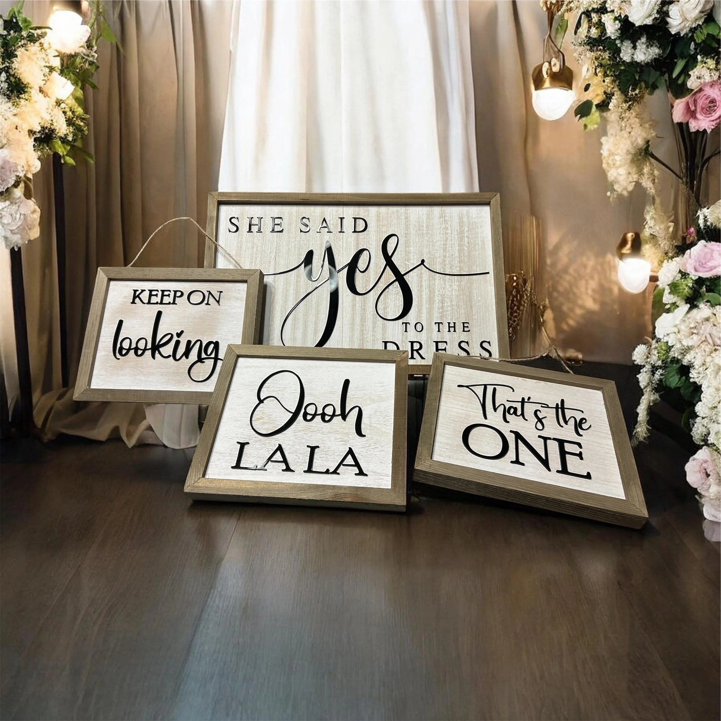 She Said Yes To The Dress  Wood Sign Set