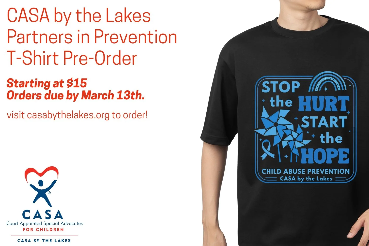 CASA by the Lakes Partner in Prevention T-Shirt Pre-Order