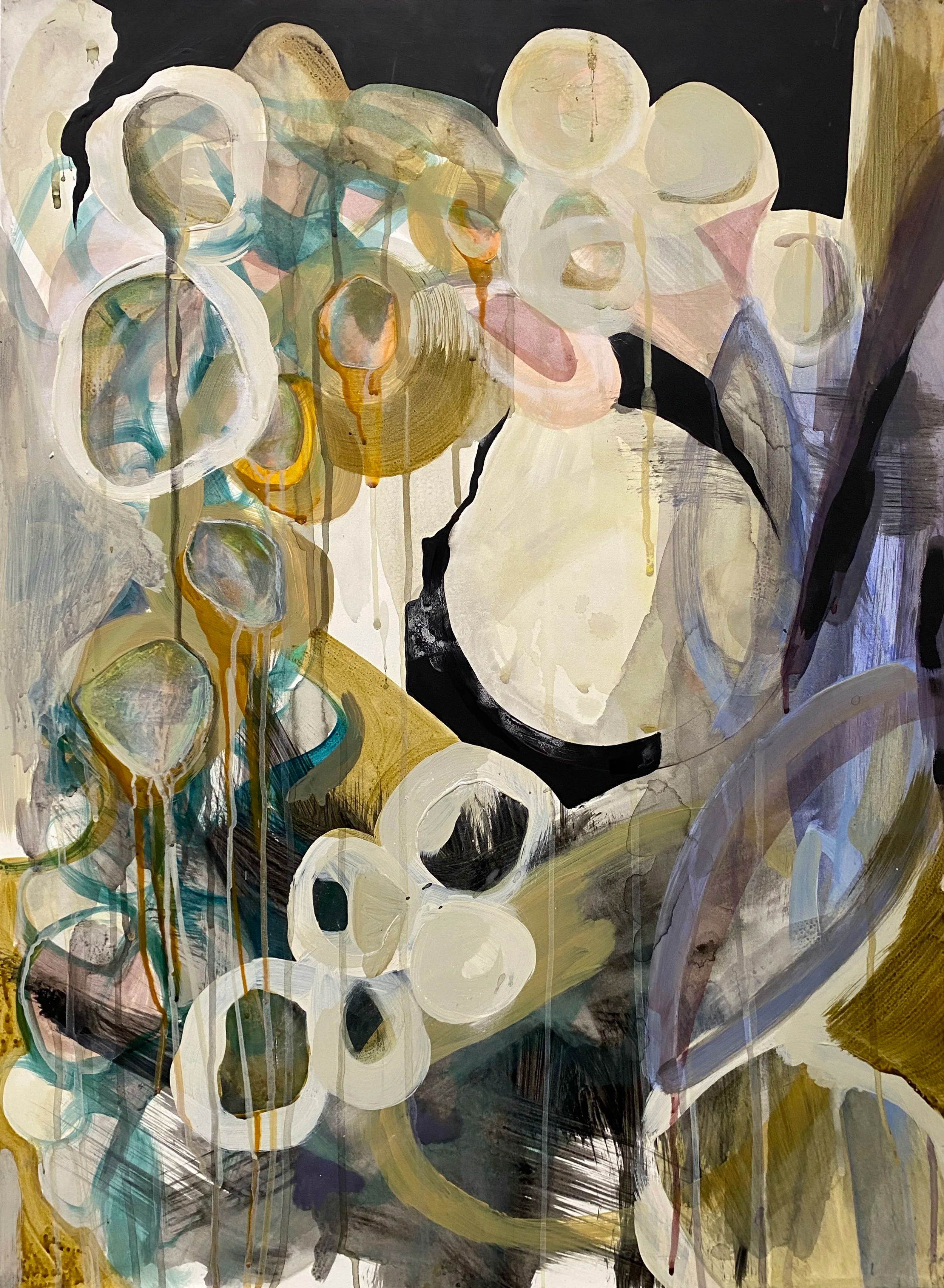 Nodules, 2024, Mixed Media on Panel, 22x30"