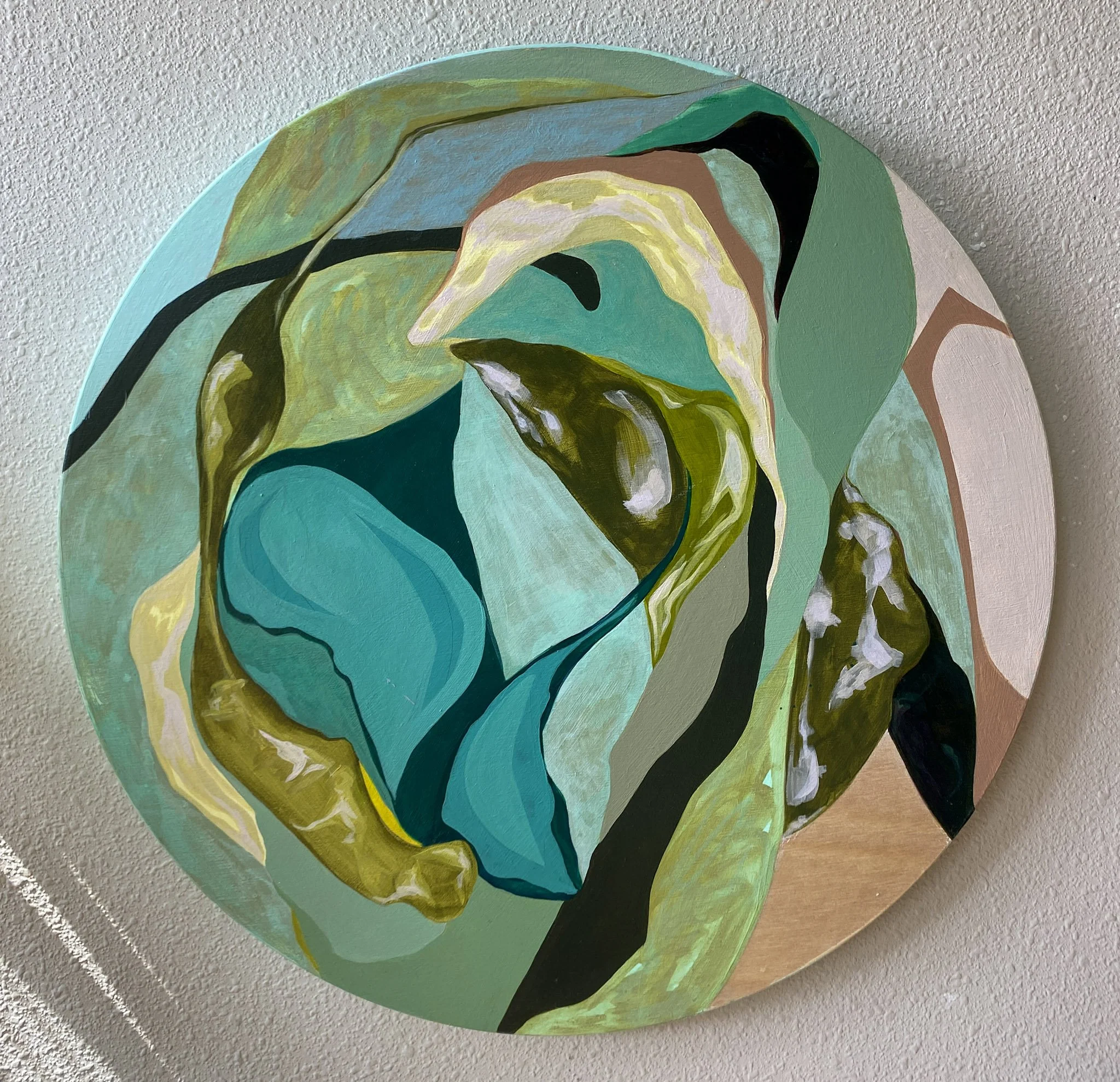 Digesters, 2025, Mixed Media on Panel, 16"