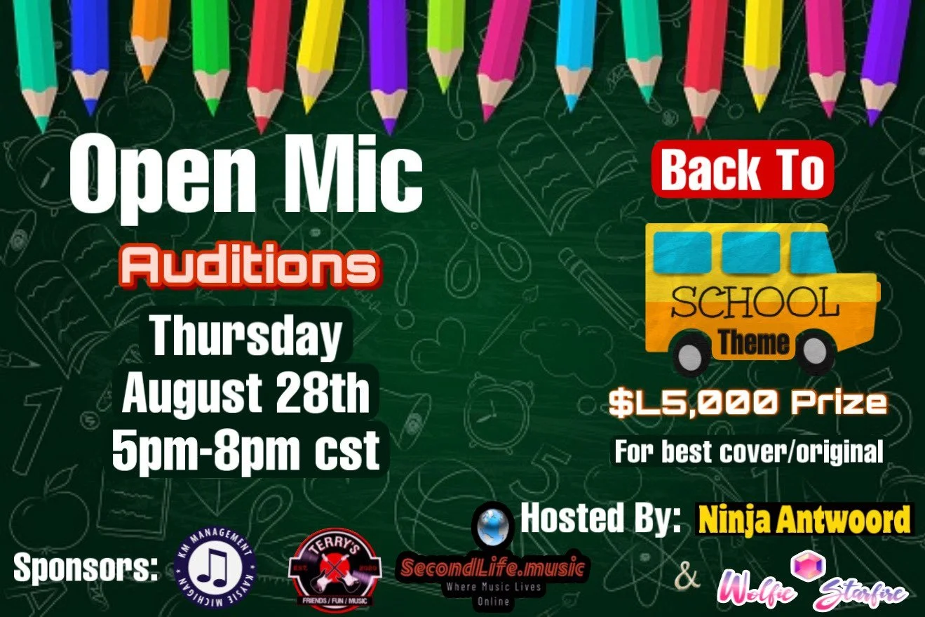 SLE Open Mic Auditions w/ Wolfie Starfire: L$5000 Grand Prize plus a spotlight feature in the sl enquirer!