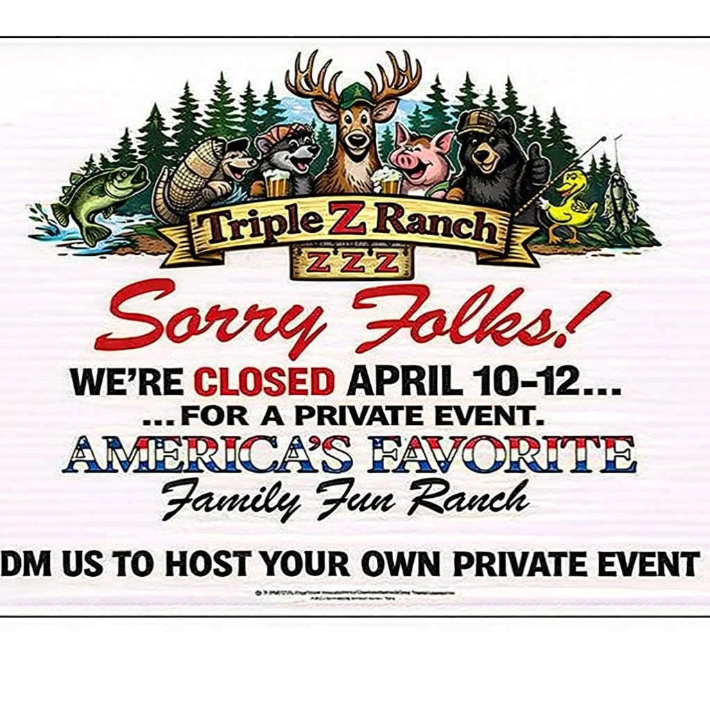 Closed April 10&ndash;12 for a private event.
Want the ranch to yourself? DM us to book your own.