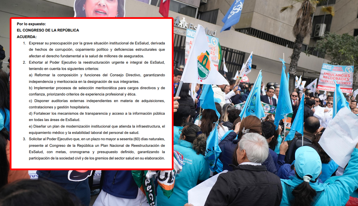 Congreso recibe moción para reestructurar EsSalud tras denuncias impulsadas por el SINESSS