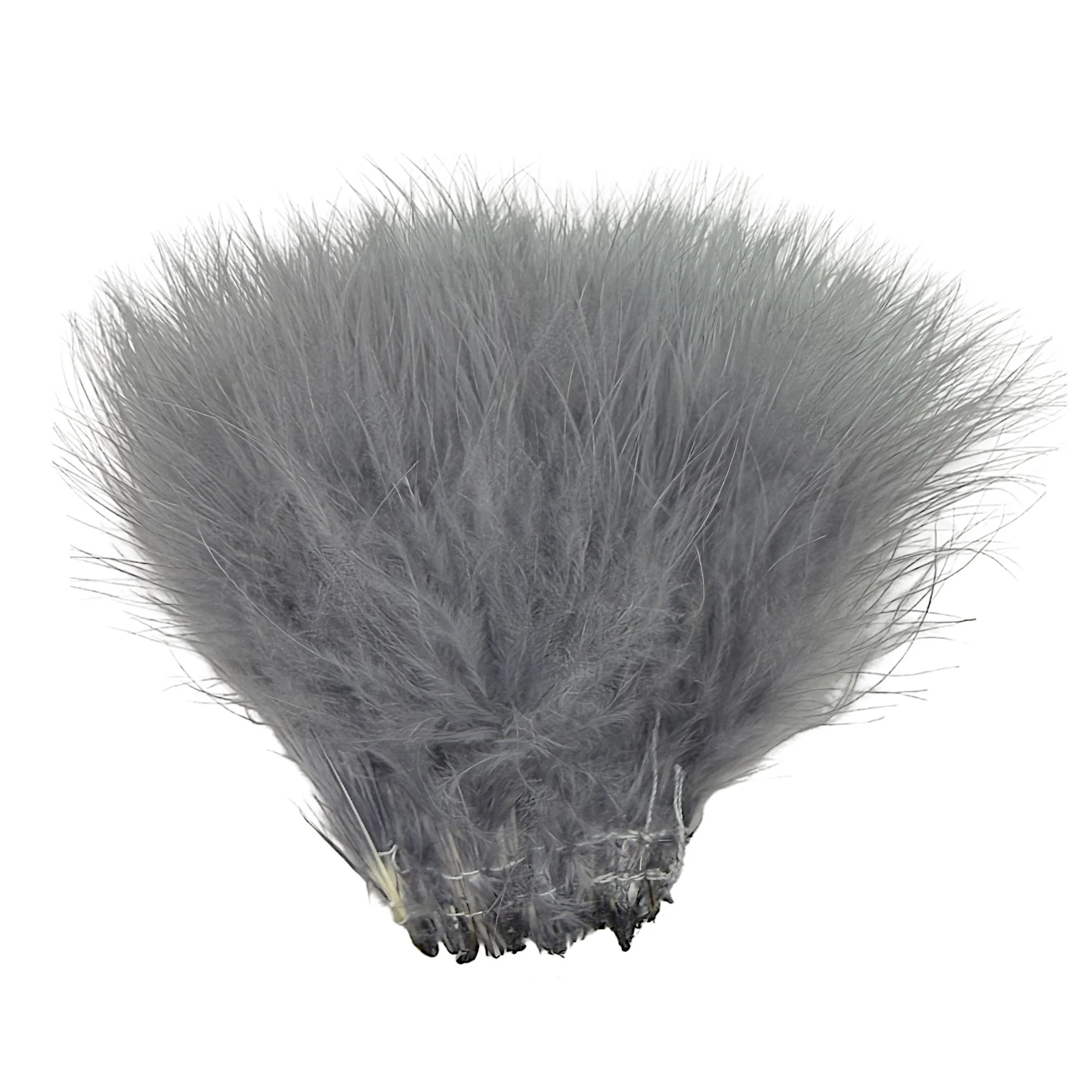 4-5"  Strung Turkey Marabou Dyed Grey