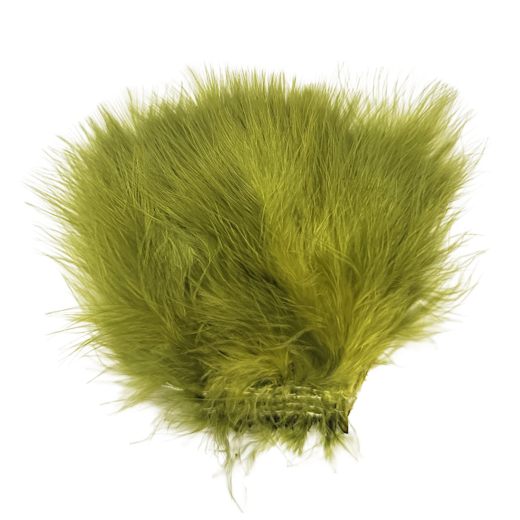 4-5"  Strung Turkey Marabou Dyed Light Olive