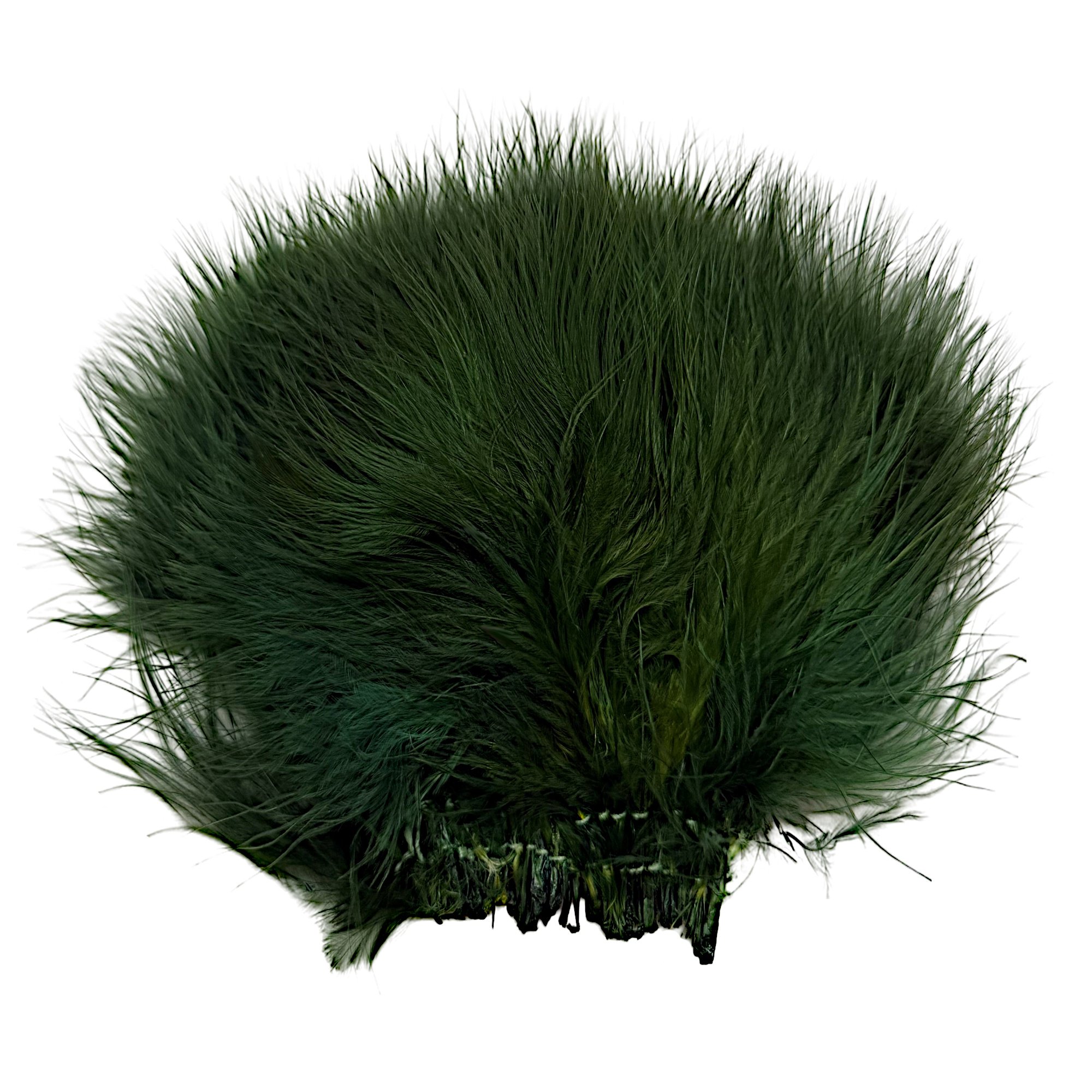 3-4" Strung Turkey Marabou Dyed Dark Green