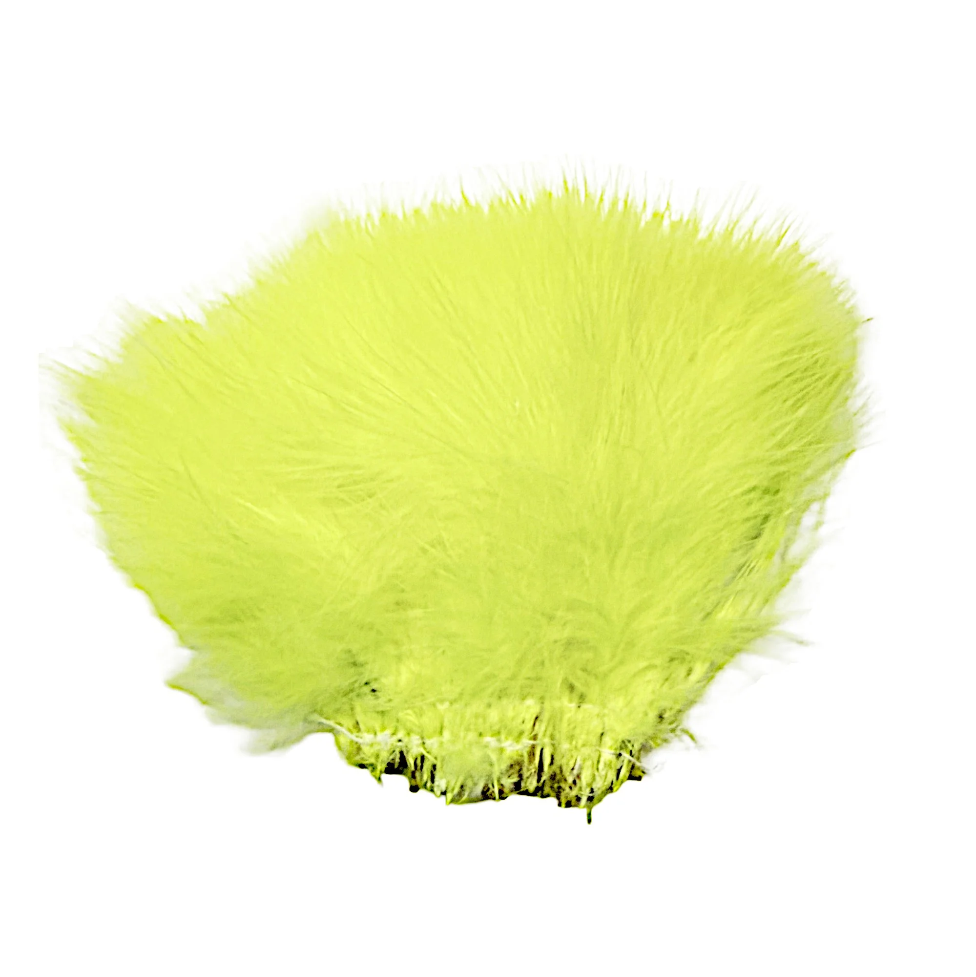 3-4" Strung Turkey Marabou Dyed Fluorescent Yellow