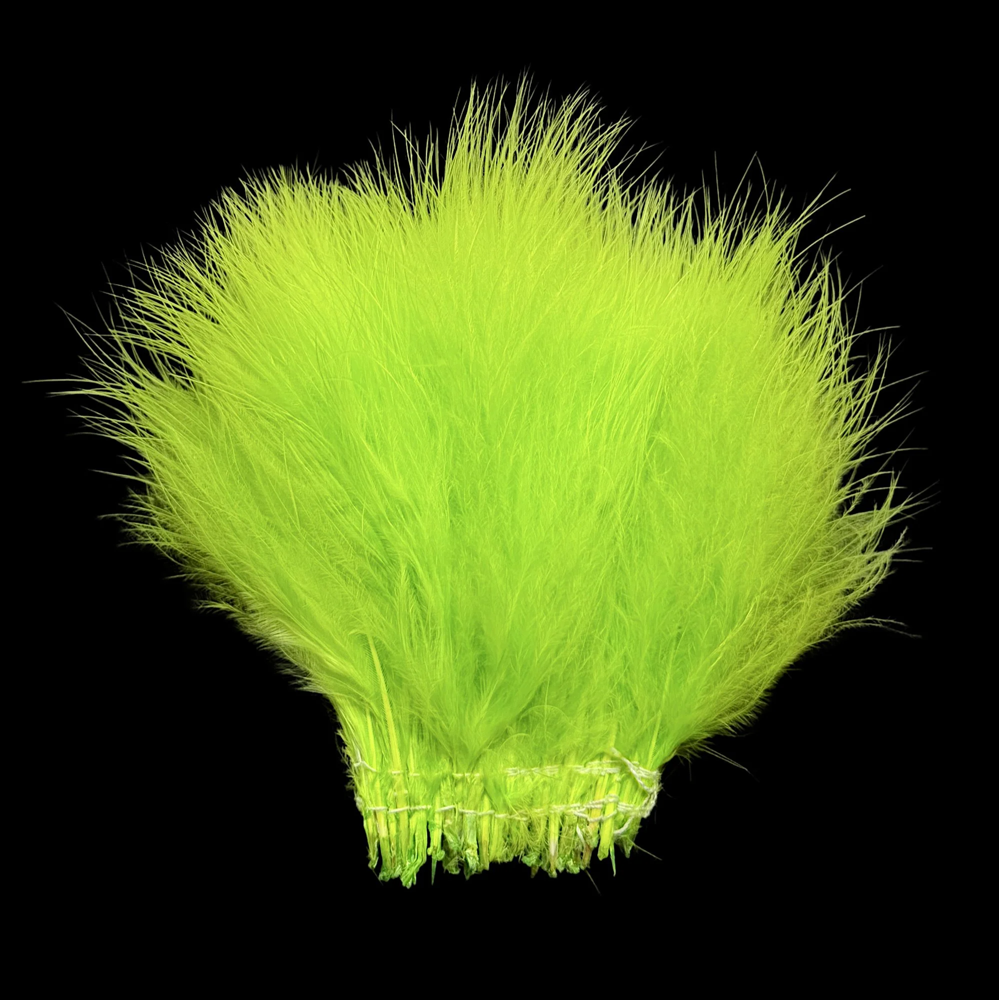 4-5"  Strung Turkey Marabou Dyed Fluorescent Chartreuse