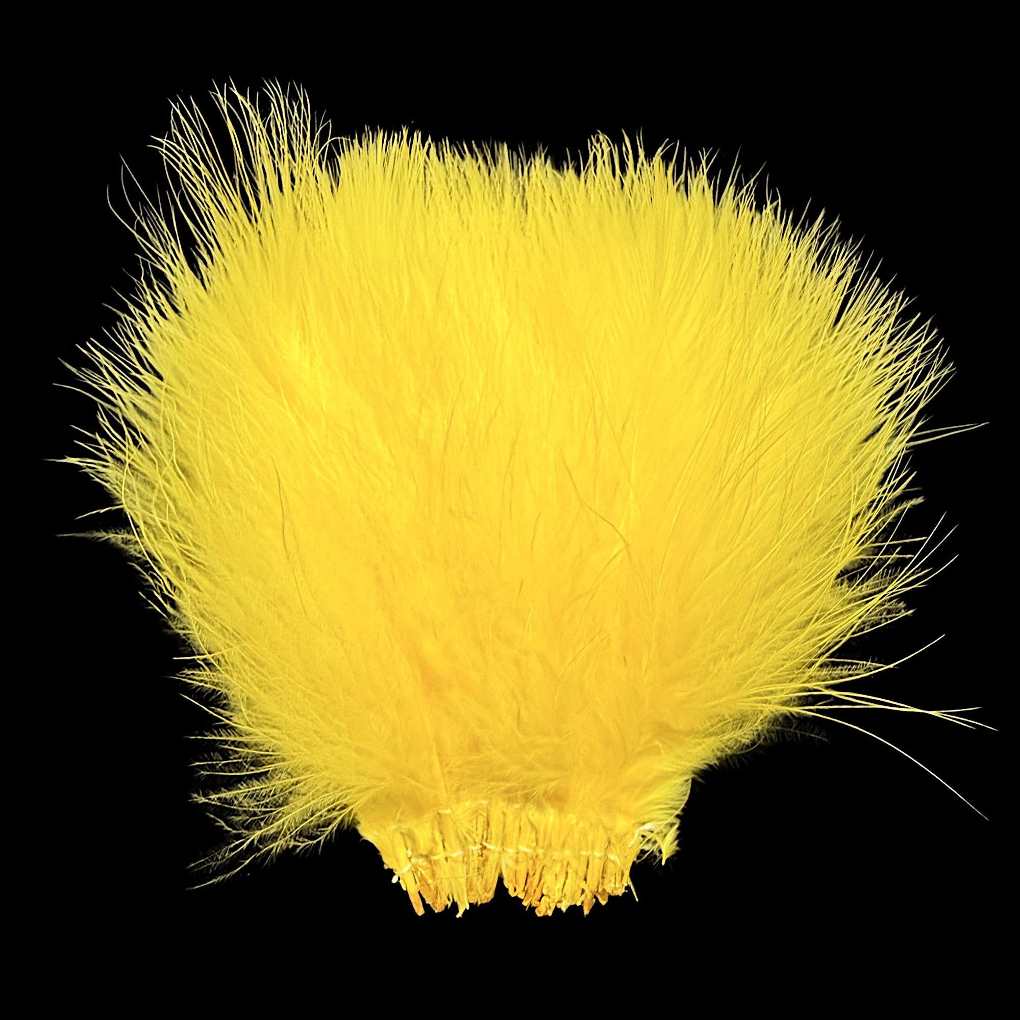 3-4" Strung Turkey Marabou Dyed Yellow