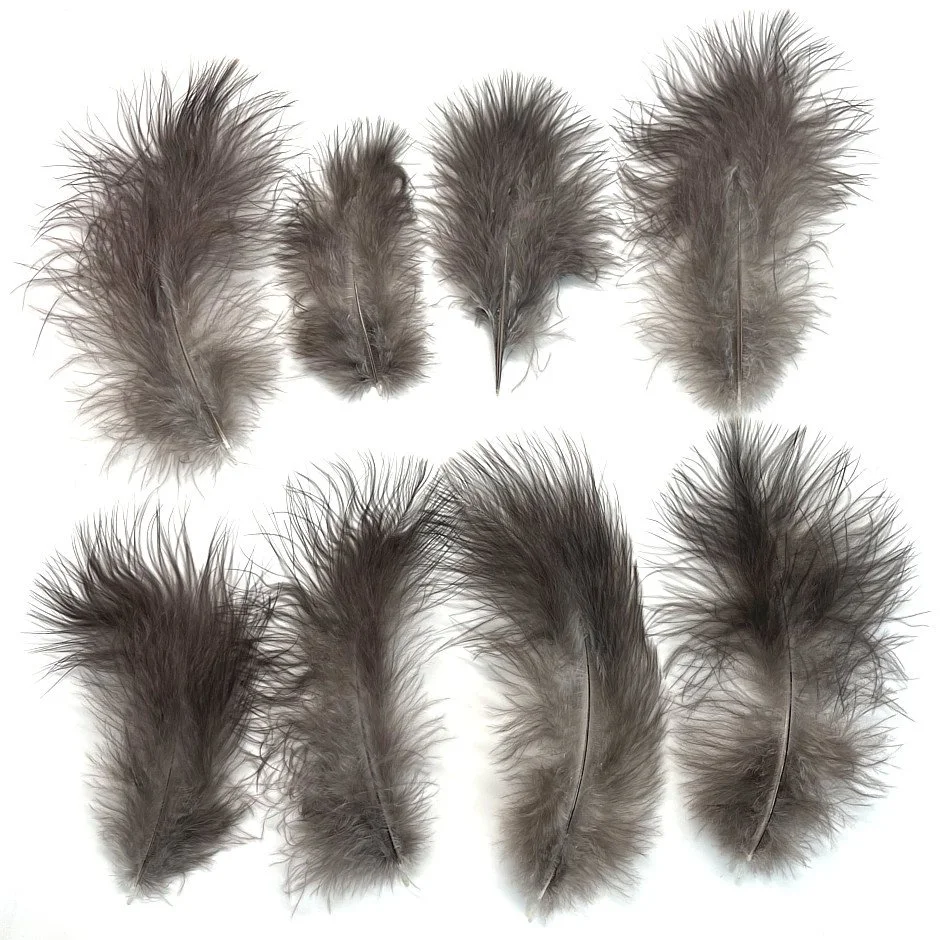 Turkey Marabou - Loose Natural Gray 3-6" from Bronze Turkeys