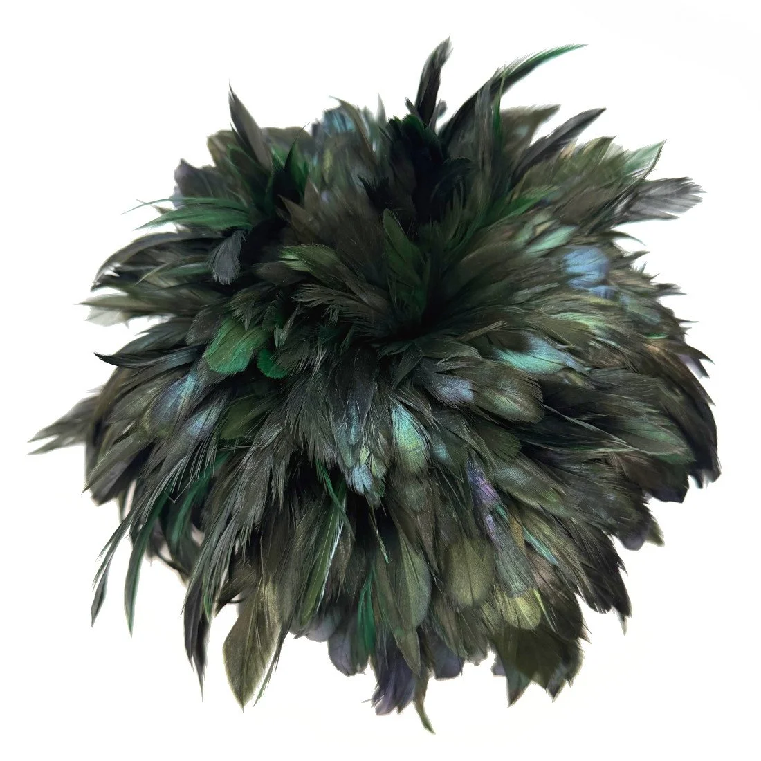 Strung Half Bronze Rooster Schlappen 5-7" Dyed Green