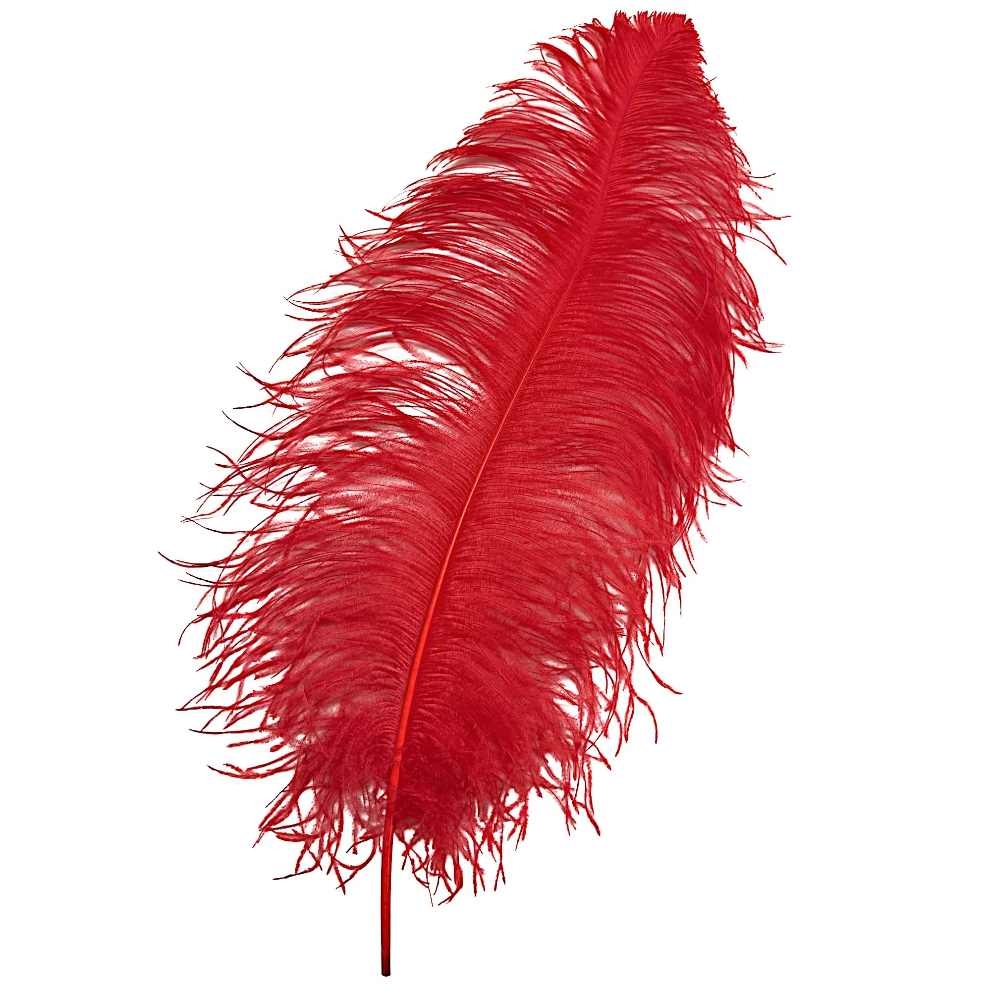 #1 Grade 25-29" Ostrich Wing Plume Feathers - Dyed Red