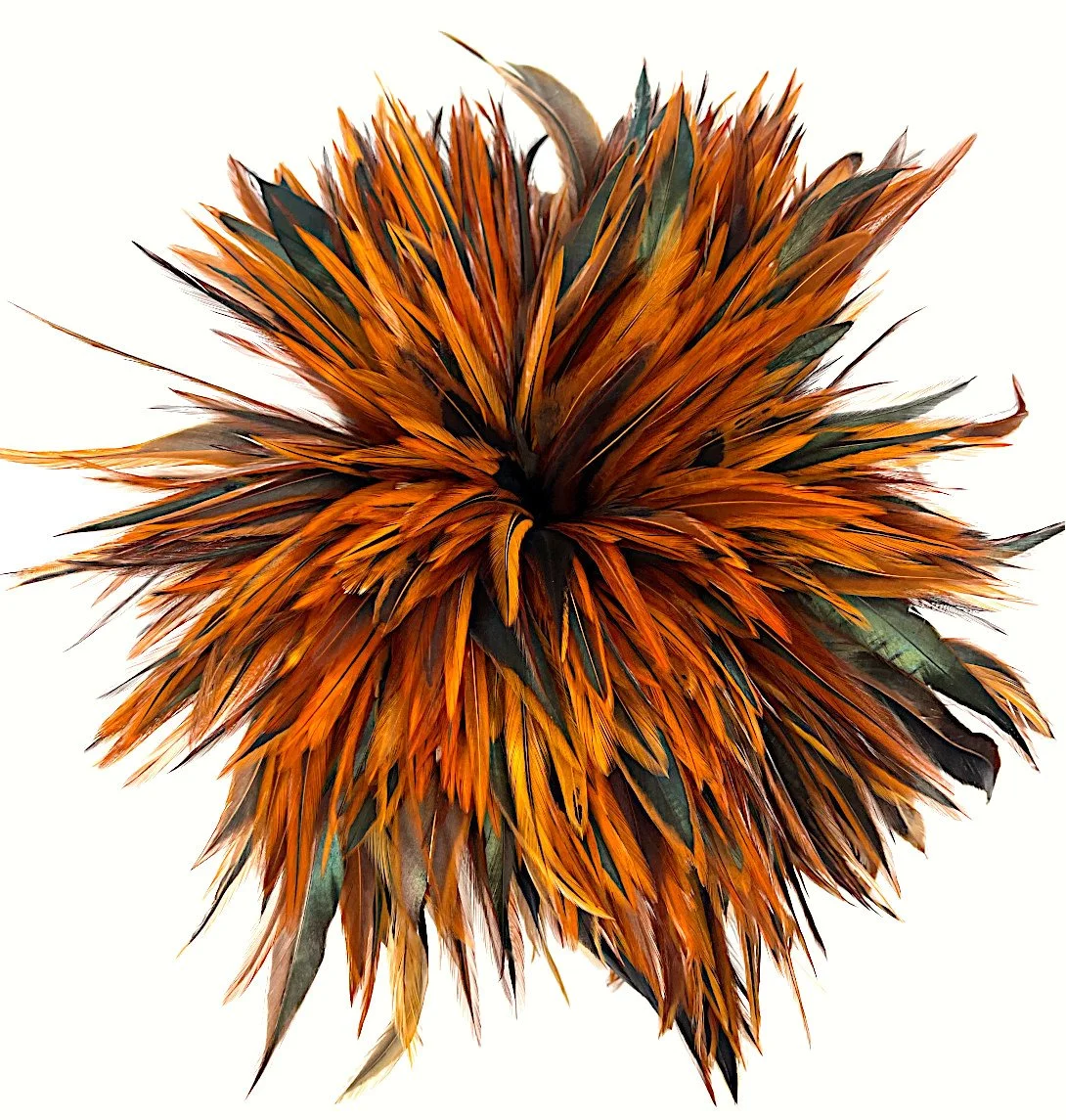 Strung Natural Furnace Rooster Saddles