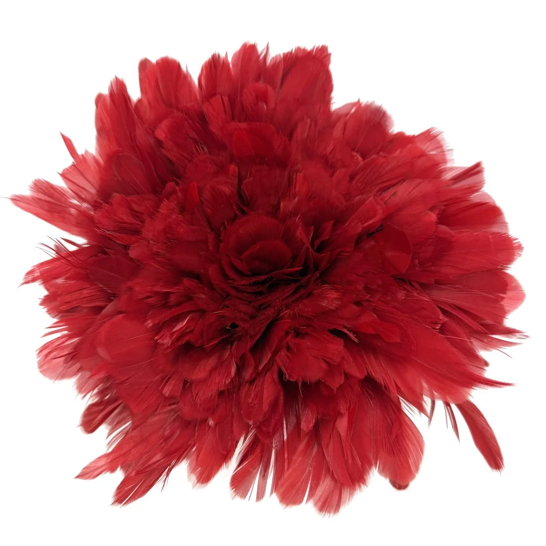 Strung White Rooster Schlappen 4-6" Dyed Red - per 1/2 lb