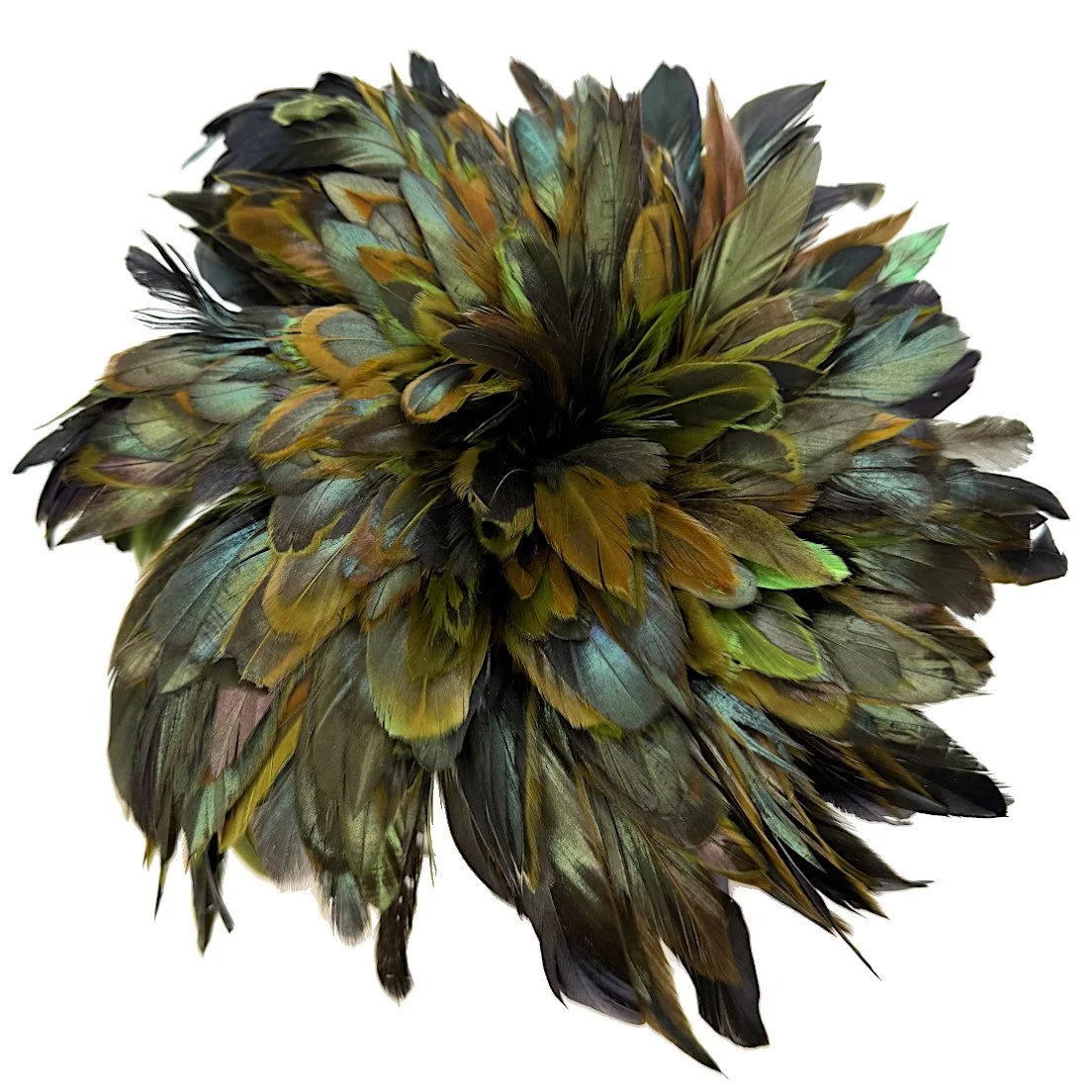 Strung Half Bronze Rooster Schlappen 5-7" Dyed Lime