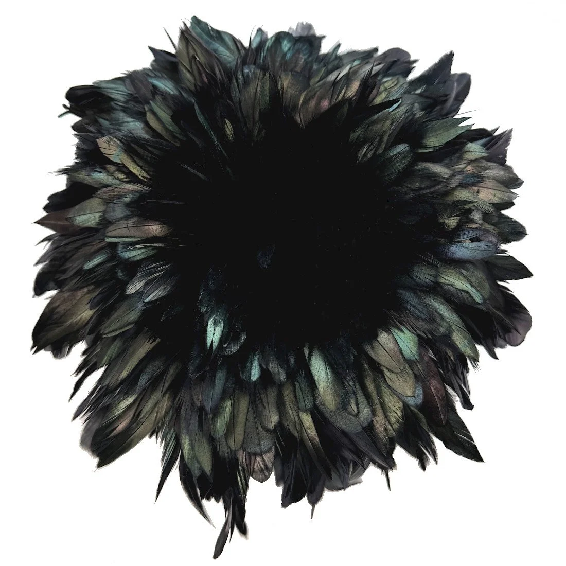 Strung Half Bronze Rooster Schlappen 5-7" Dyed Black