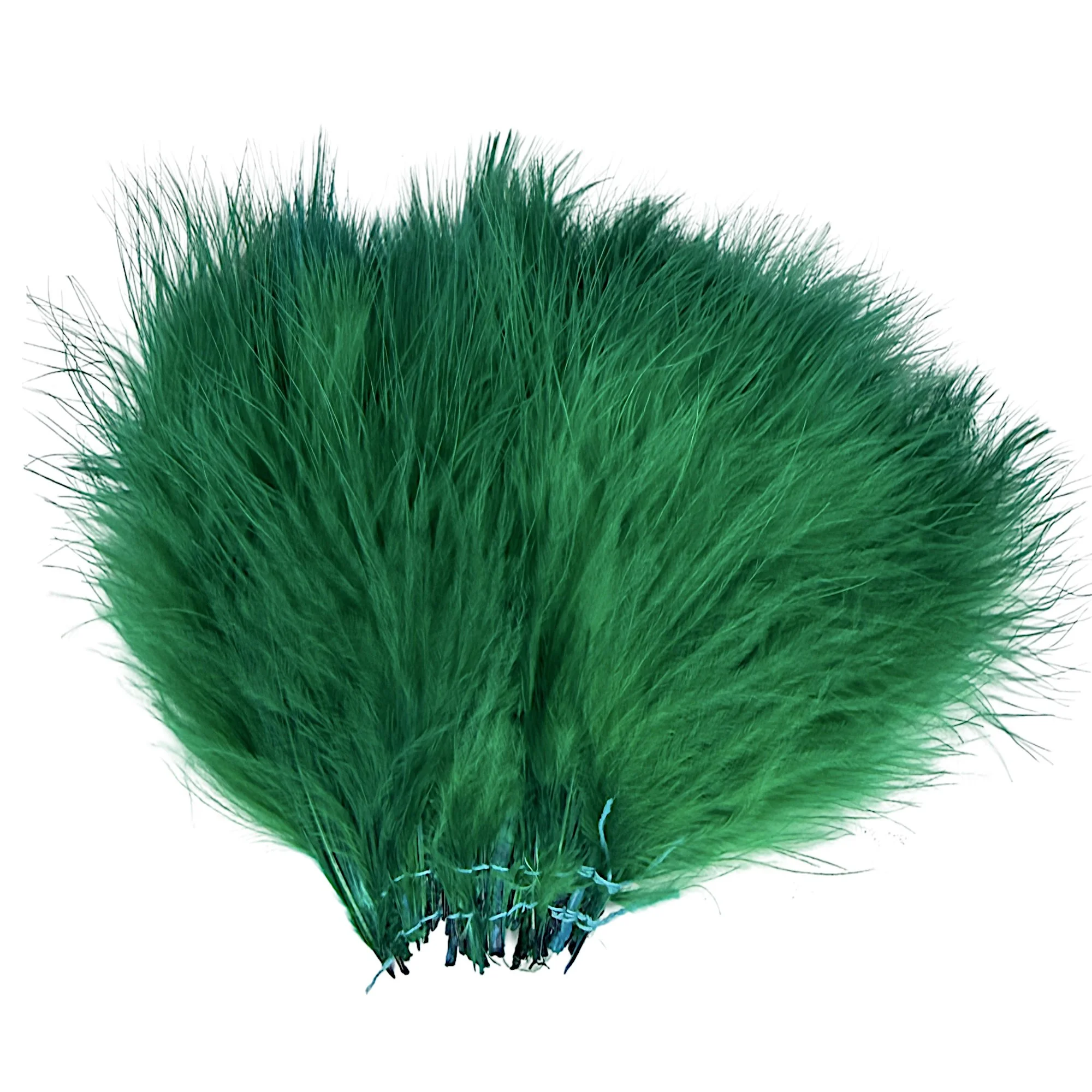 3-4" Strung Turkey Marabou Dyed Green
