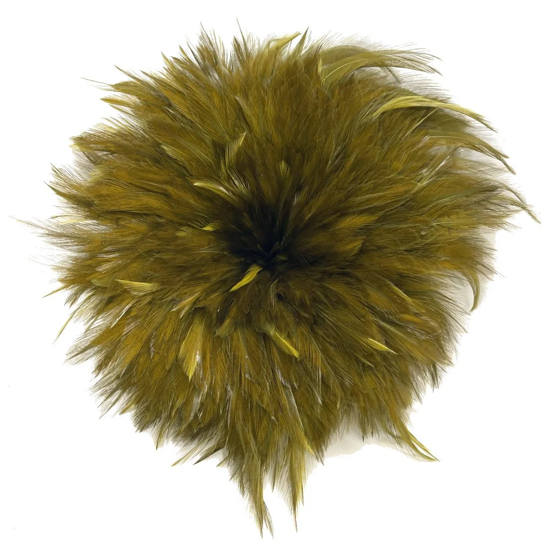 Strung Rooster Neck Hackle 4-6" Dyed Olive