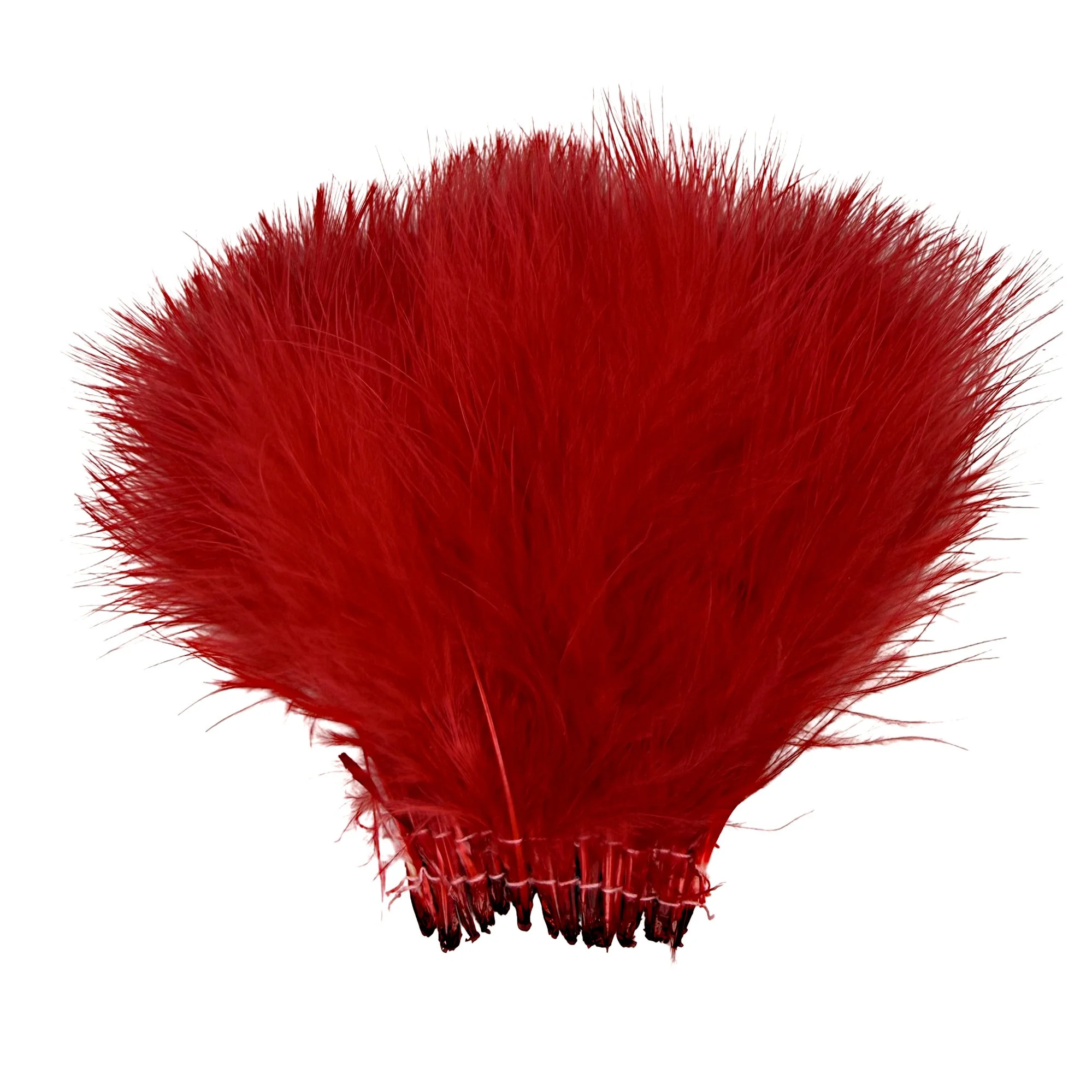 4-5"  Strung Turkey Marabou Dyed Red