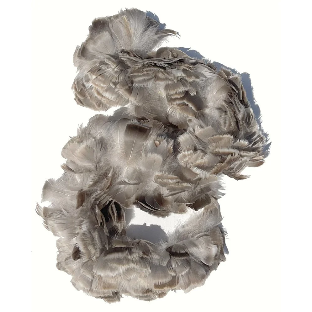 Goose Coquille Feathers 2.5-4" Dyed Natural Gray