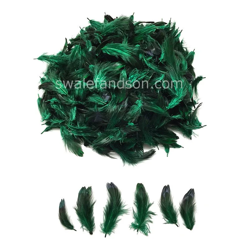 Ringneck Pheasant Hearts, Loose 1-2" Dyed Green