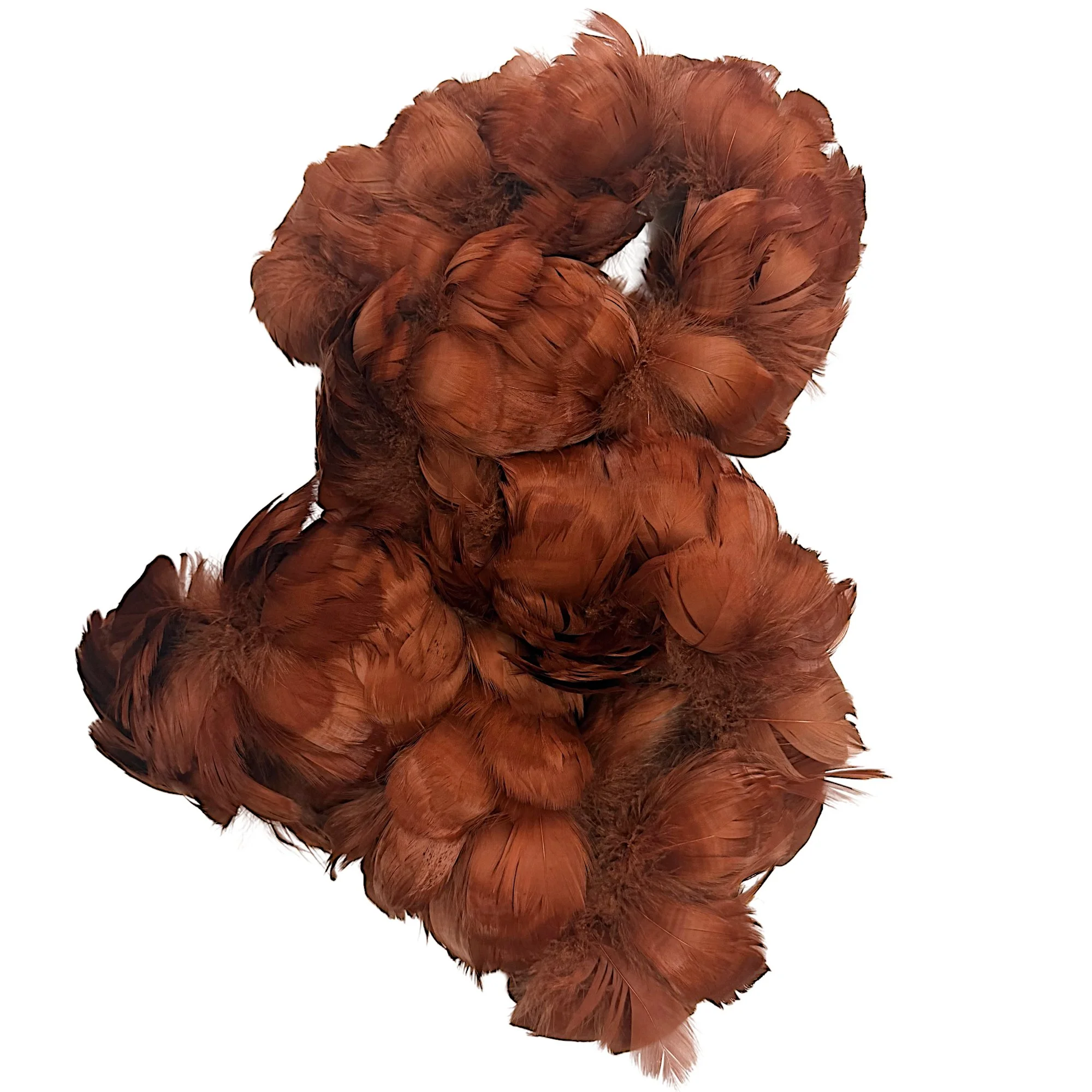 Goose Coquille Feathers 2.5-4" Dyed Rust