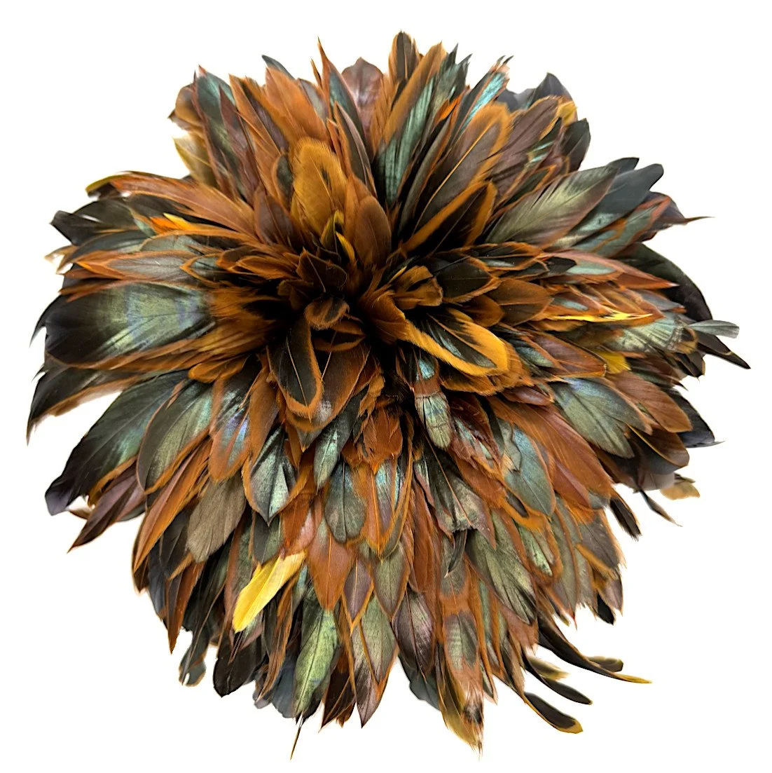 Strung Half Bronze Rooster Schlappen 5-7" Dyed Yellow