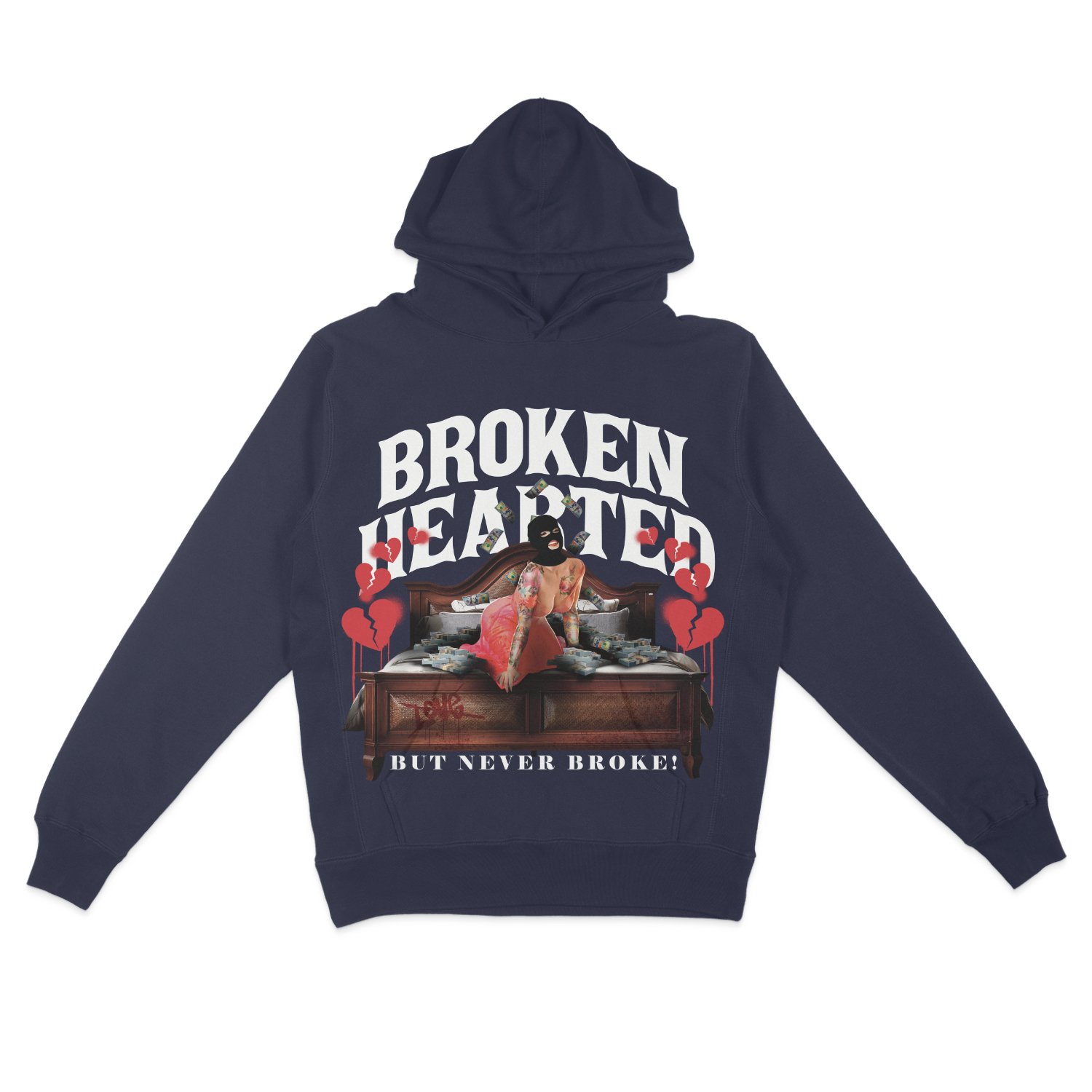 Broken Hearted Hoodie Grey