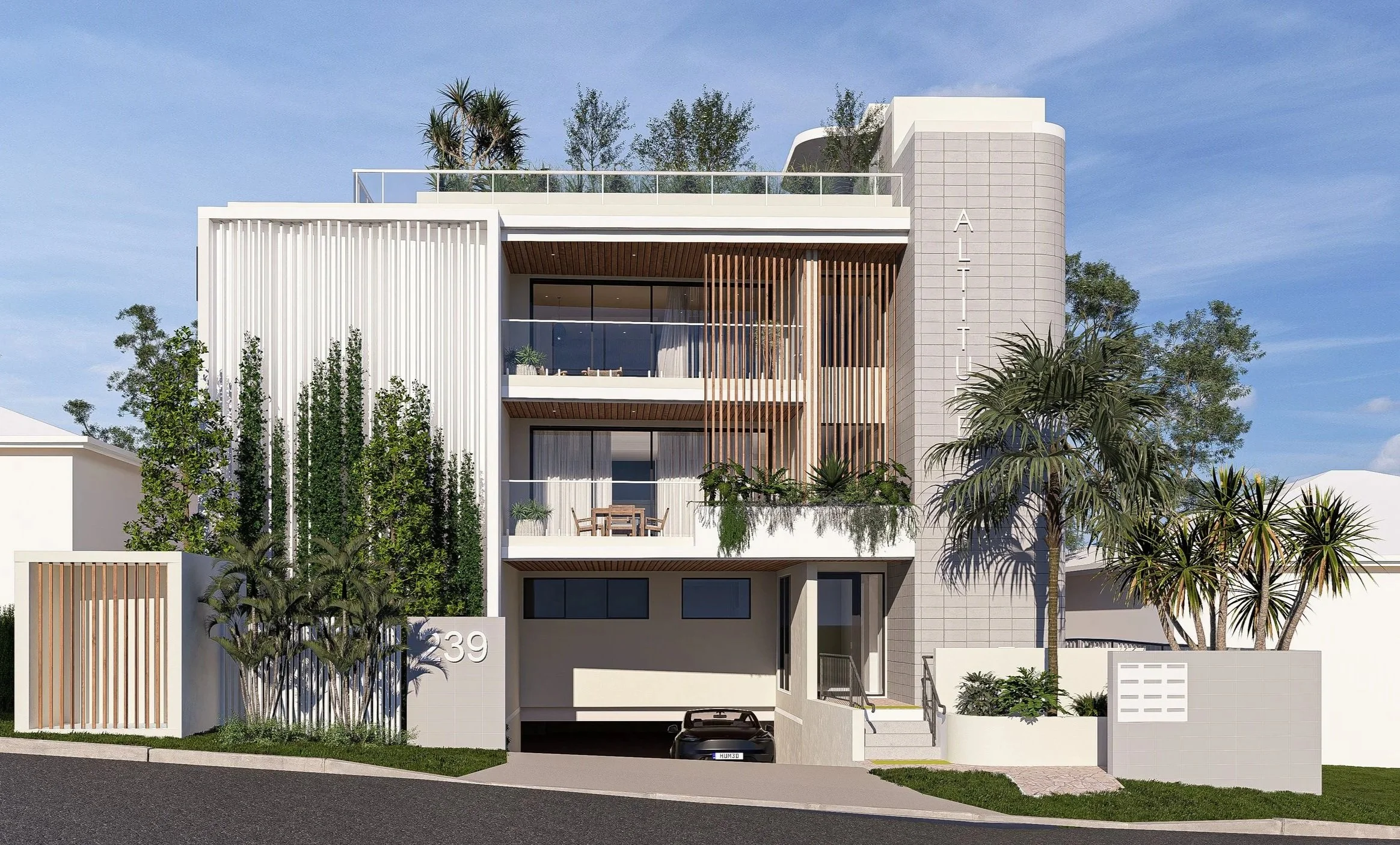 Front entrance with greenary 