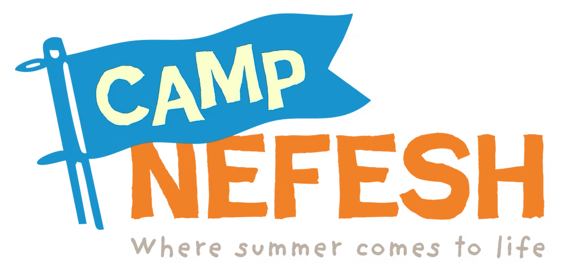 A colorful logo for 'Camp NEESH' with a blue flag and the slogan 'Where summer comes to life' underneath.