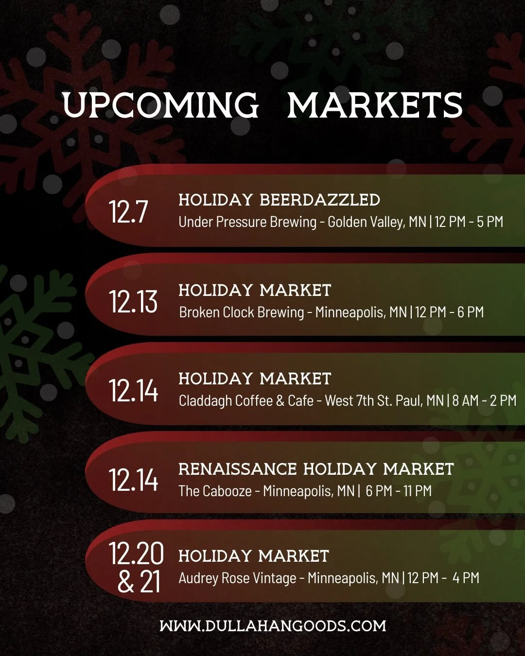 It&rsquo;s a busy month and here&rsquo;s an updated market drop from us! We&rsquo;re excited to be tabling at some great Twin Cities Locations alongside many other amazing local vendors. Come taste what&rsquo;s been fermenting with us. We have a coup