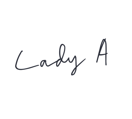 Handwritten text saying 'Lady A' on a white background.