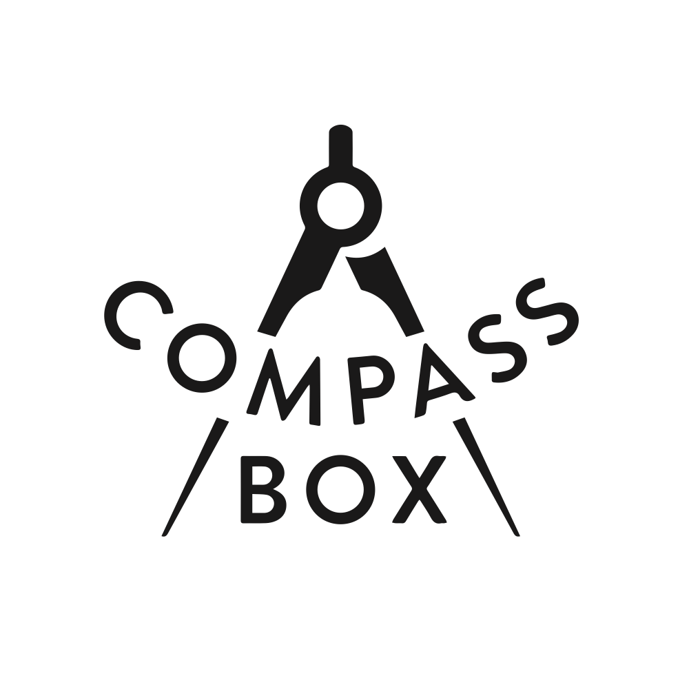 Logo for 'Compass Box' featuring a compass with the words 'COMPASS' and 'BOX' arranged around it.