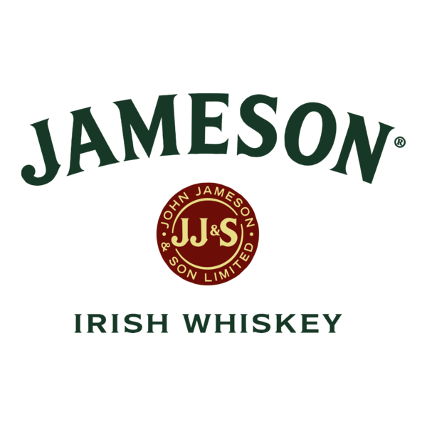 Jameson Irish Whiskey logo with green and gold text and emblem